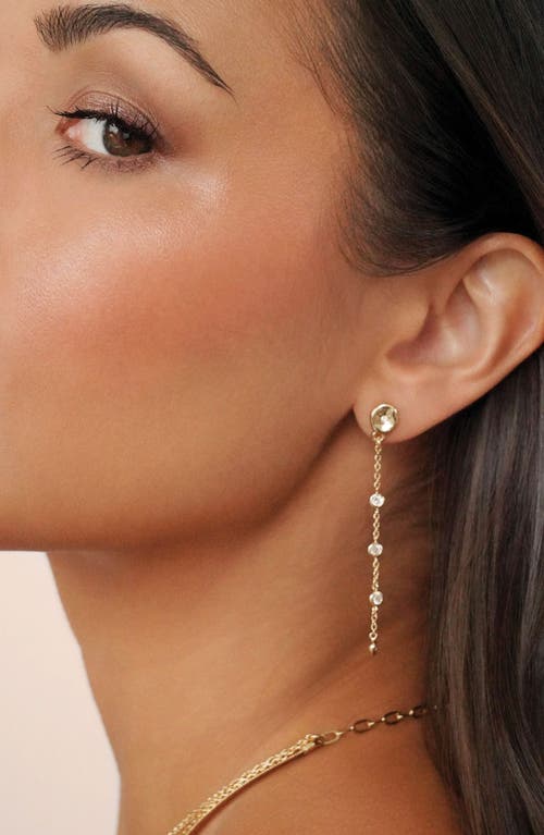 Ettika Dainty Dream Cubic Zirconia Linear Drop Earrings In Gold