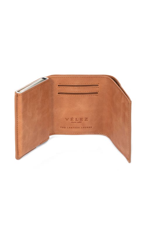 Velez Garry Tech Leather Card Holder In Brown