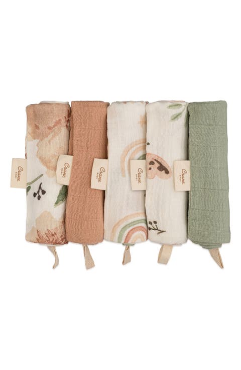 Parker 5-Pack Assorted Cotton Muslin Washcloths