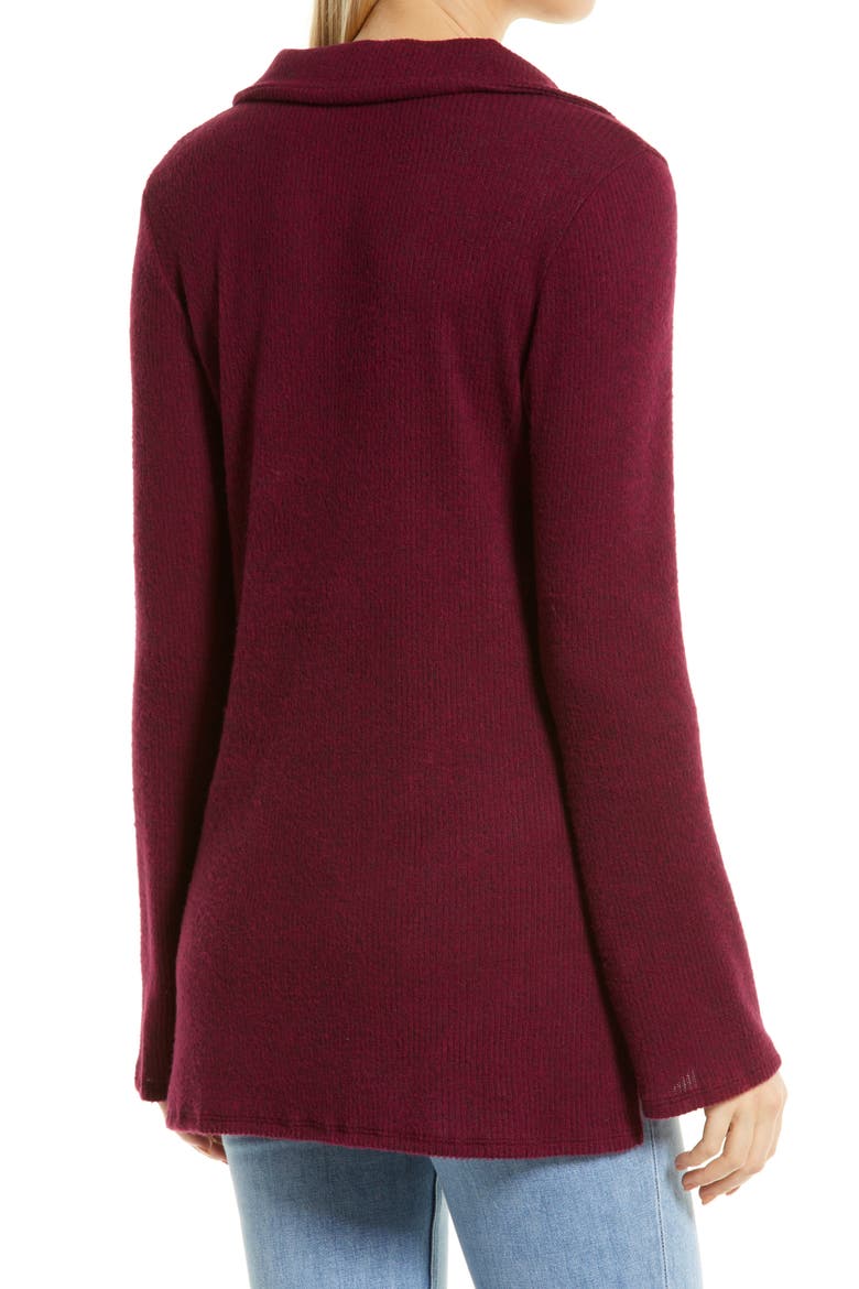 Spread Collar Knit Shirt, Alternate, color, BURGUNDY