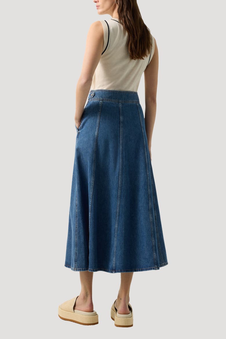 Naila Denim Skirt, Alternate, color, Denim Blue