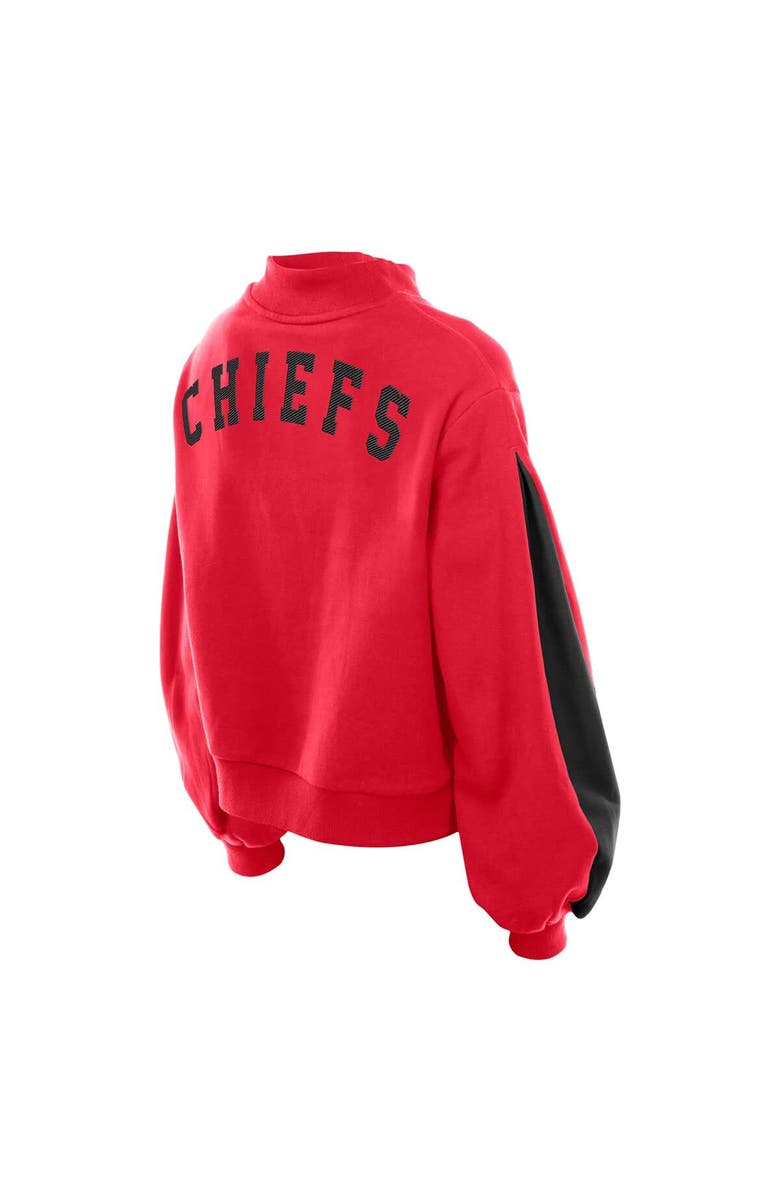 New Era Women's New Era Red Kansas City Chiefs Sport Night Mock Neck Balloon Sleeve Pullover Sweatshirt, Alternate, color, 