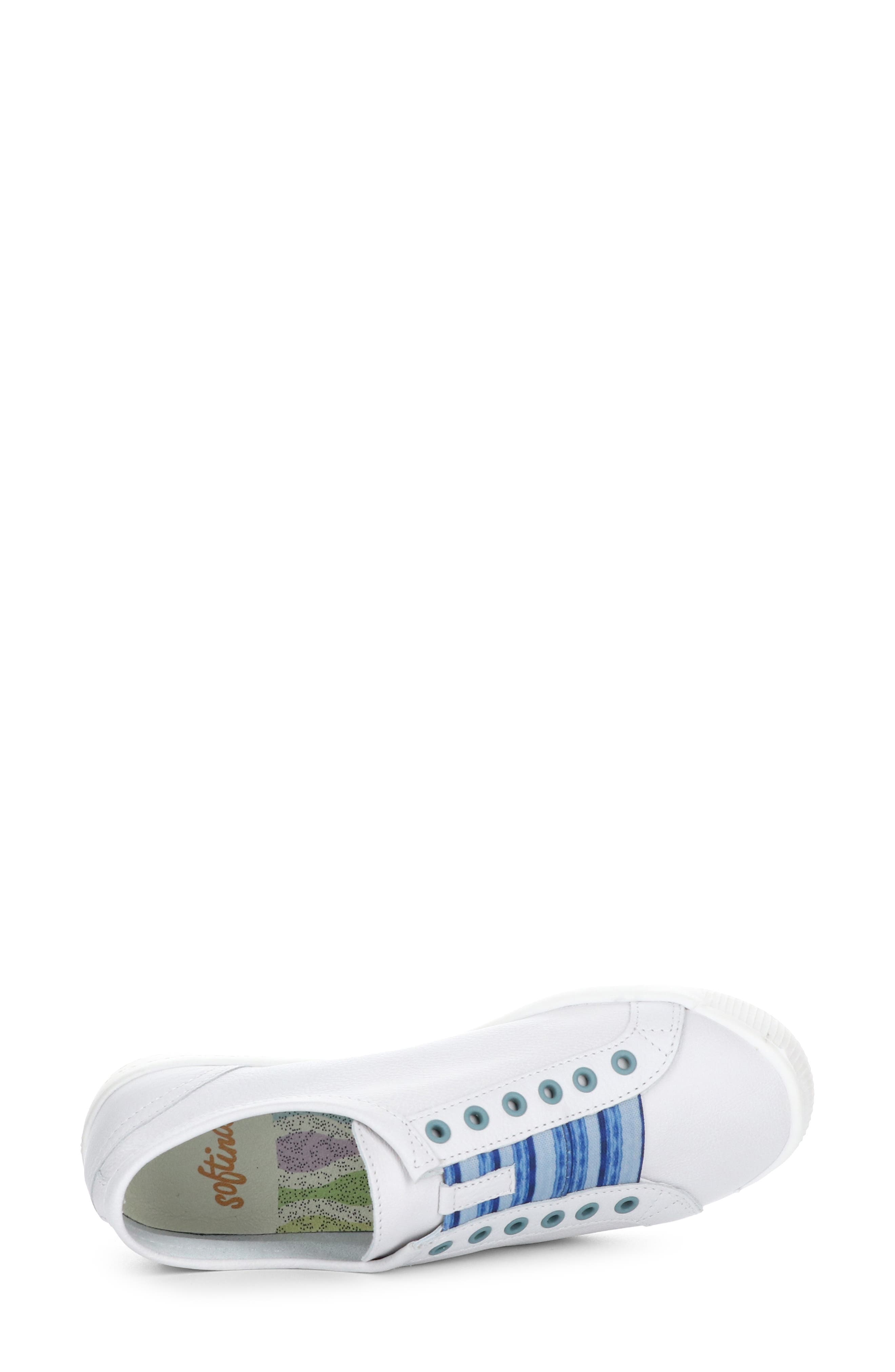 Softinos by Fly London Irit Low Top Sneaker, Alternate, color, 002 White/Blue Smoot