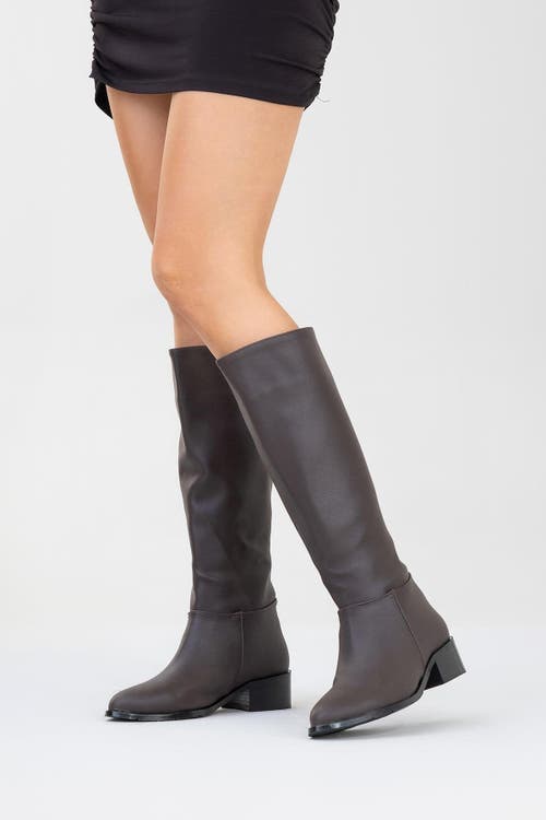 Prologue Shoes Svetlo Back Zip Knee High Boot In Brown