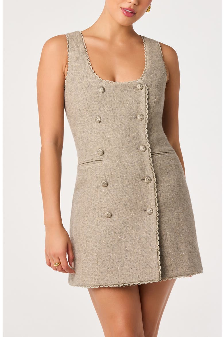Luna Wool Blend Minidress, Alternate, color, TAUPE