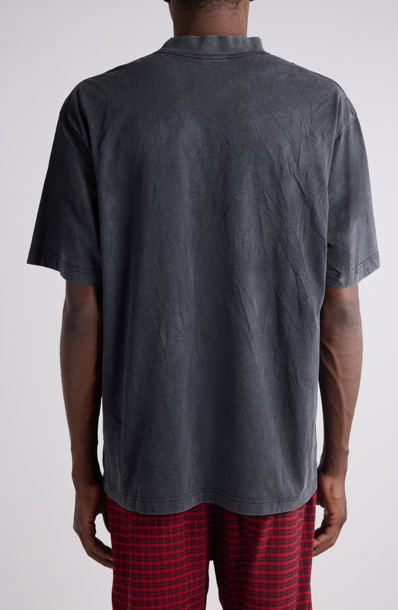 Balenciaga Medium Fit Loop Sports Icon Graphic T-Shirt, Alternate, color, Washed Black/ White
