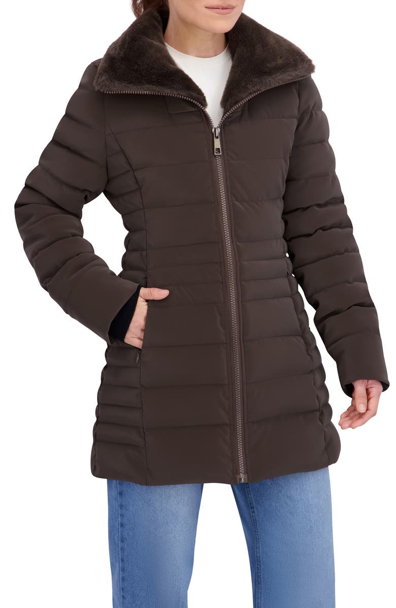 Ookie & Lala Carbon Stadium Puffer Jacket, Alternate, color, Brown