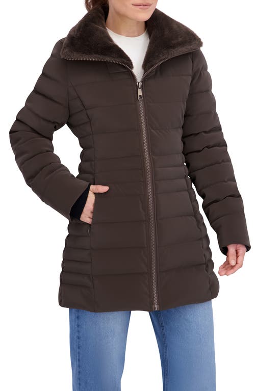 Ookie & Lala Carbon Stadium Puffer Jacket In Brown