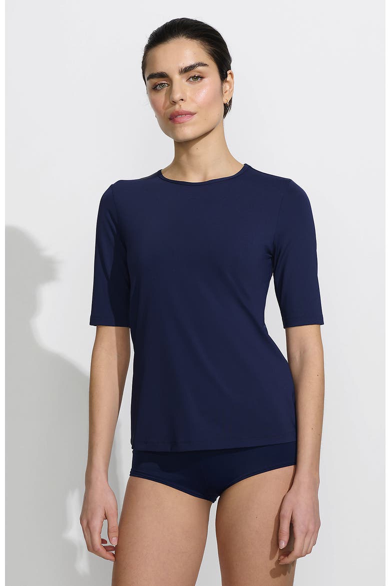 SunShade UPF 50 Elbow Sleeve Relaxed Rash Guard, Main, color, Deep Sea Navy