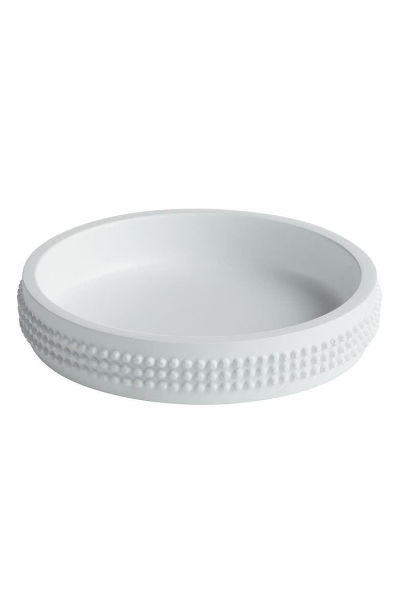 ROSELLI TRADING COMPANY Modern Round Soap Dish, Main, color, White
