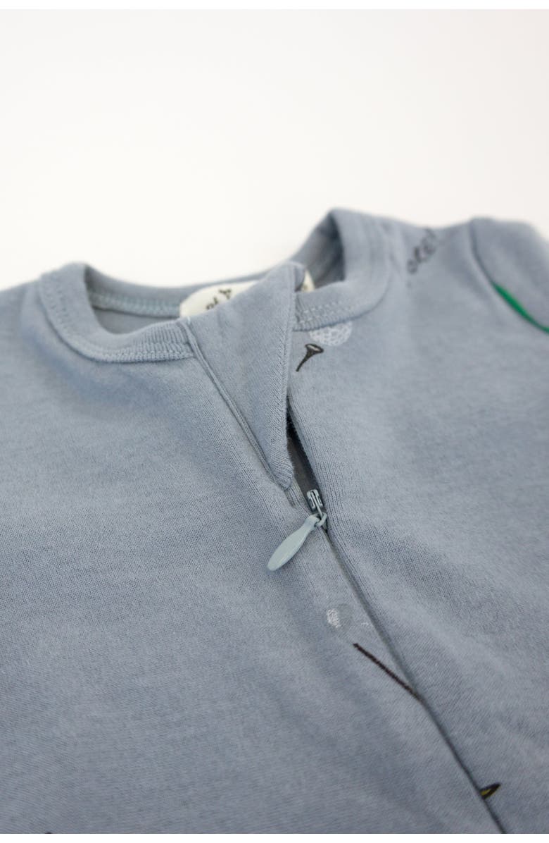 oh baby! Golf Print Zipper Footie, Alternate, color, Fog