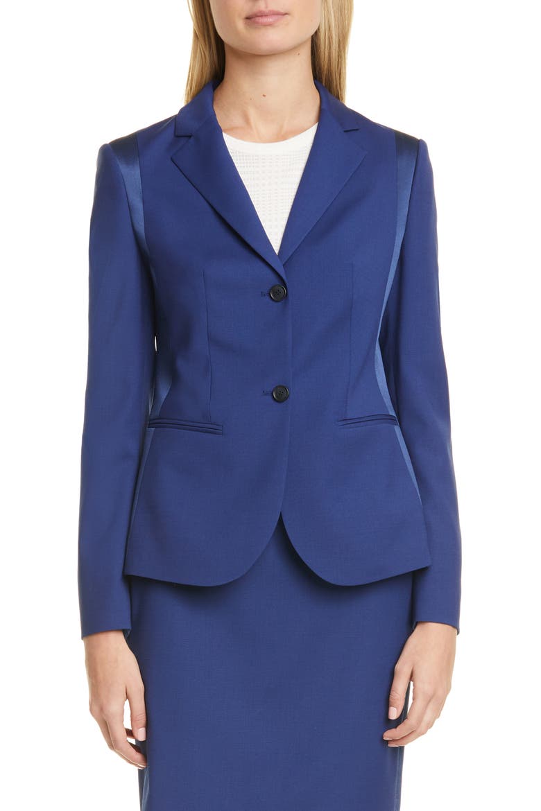 Jatemisa Stretch Wool Jacket, Main, color, OCEAN