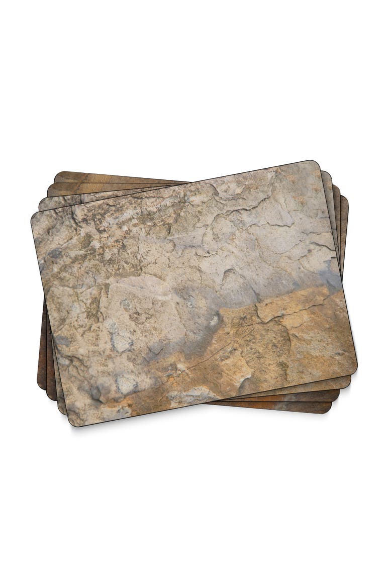 Earth Slate Set of 4 Cork Back Placemats, Main, color, Earth Slate