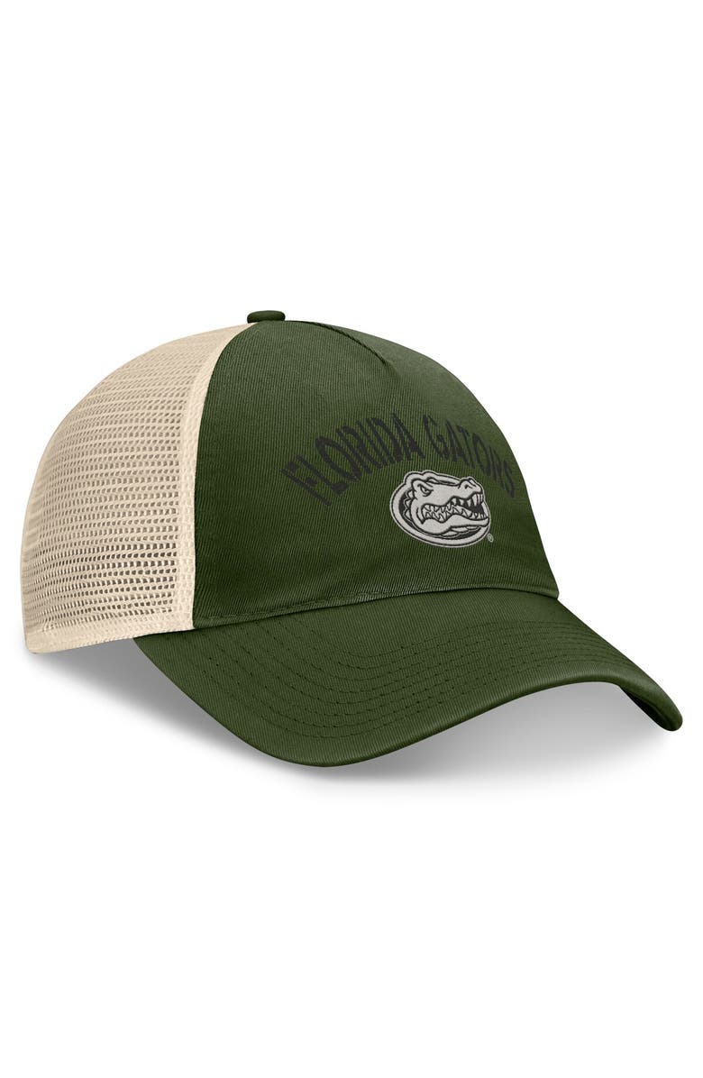 TOP OF THE WORLD Men's Top of the World Hunter Green Florida Gators OHT Military Appreciation Glory Trucker Adjustable Hat, Alternate, color, Hunter Green