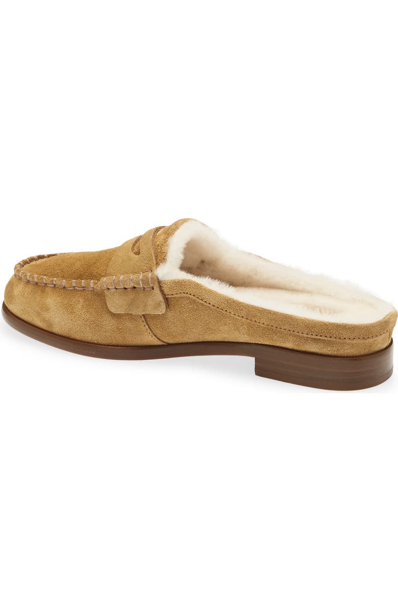 rag & bone Carter Penny Loafer Mule, Alternate, color, Caramel Suede Shearling