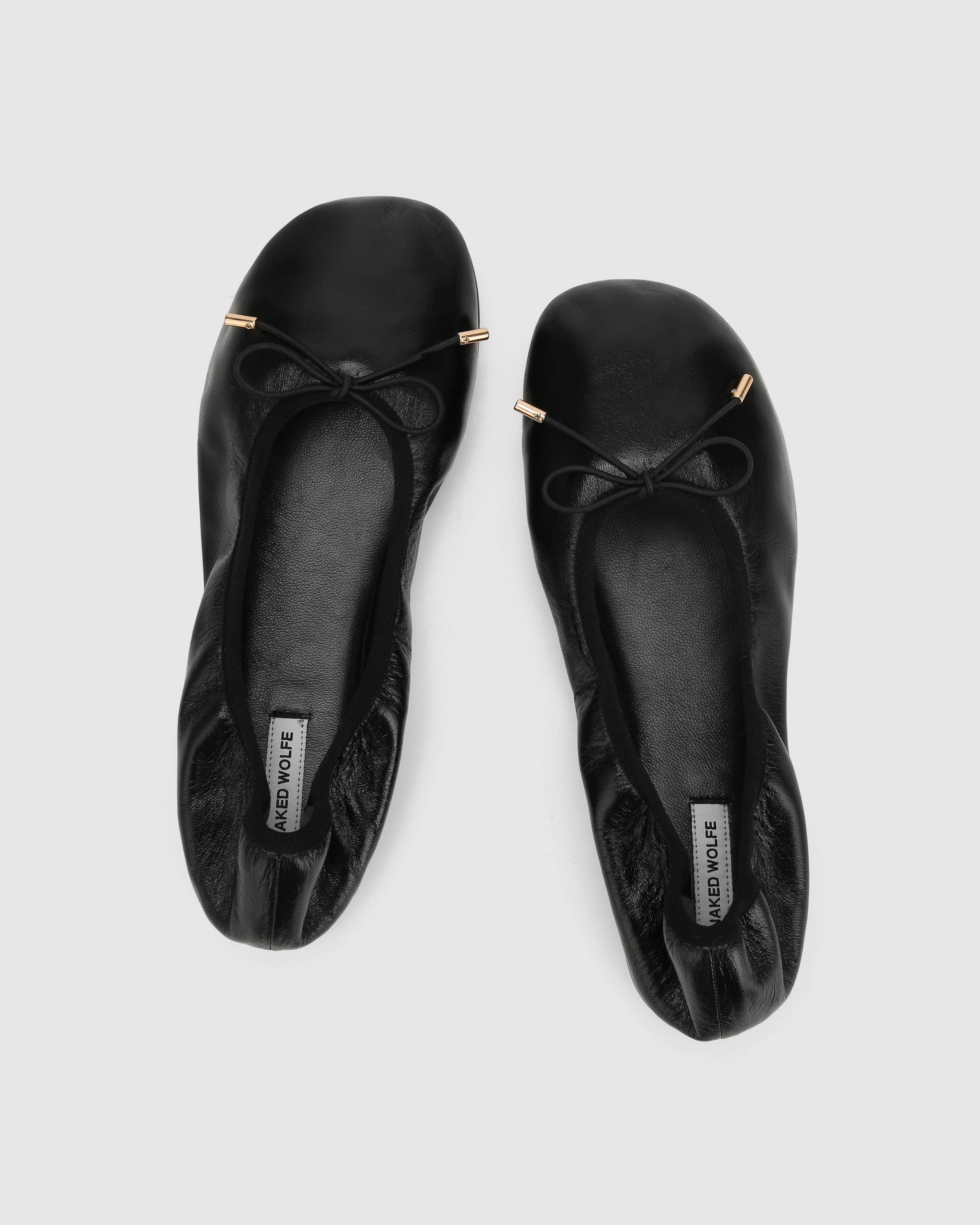 Naked Wolfe Scrunch Flats, Alternate, color, Black