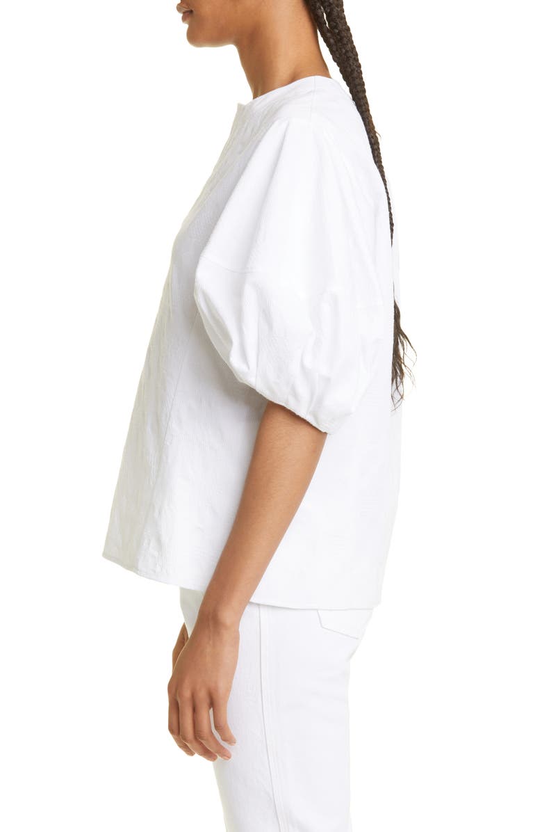 Chloé Renaissance Puff Sleeve Cotton Top, Alternate, color, 