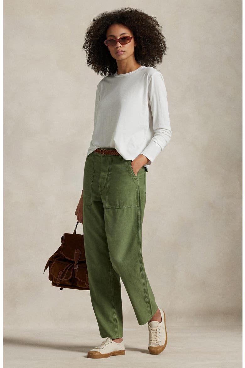 Ricky Cotton Sateen Utility Pants, Alternate, color, OLIVE