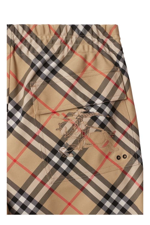 Burberry Vintage Check-print Drawstring Shorts In Sand