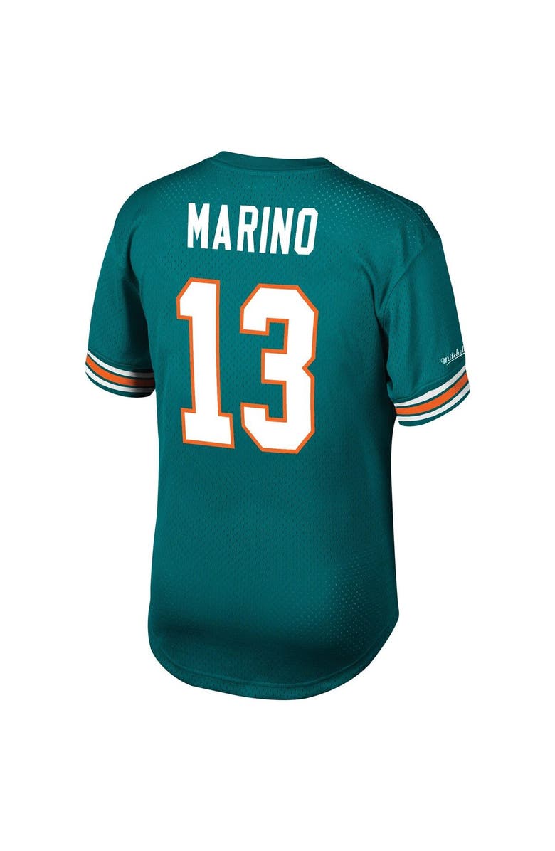Mitchell & Ness Men's Mitchell & Ness Dan Marino Aqua Miami Dolphins Big & Tall Retired Player Mesh Crewneck Top, Alternate, color,