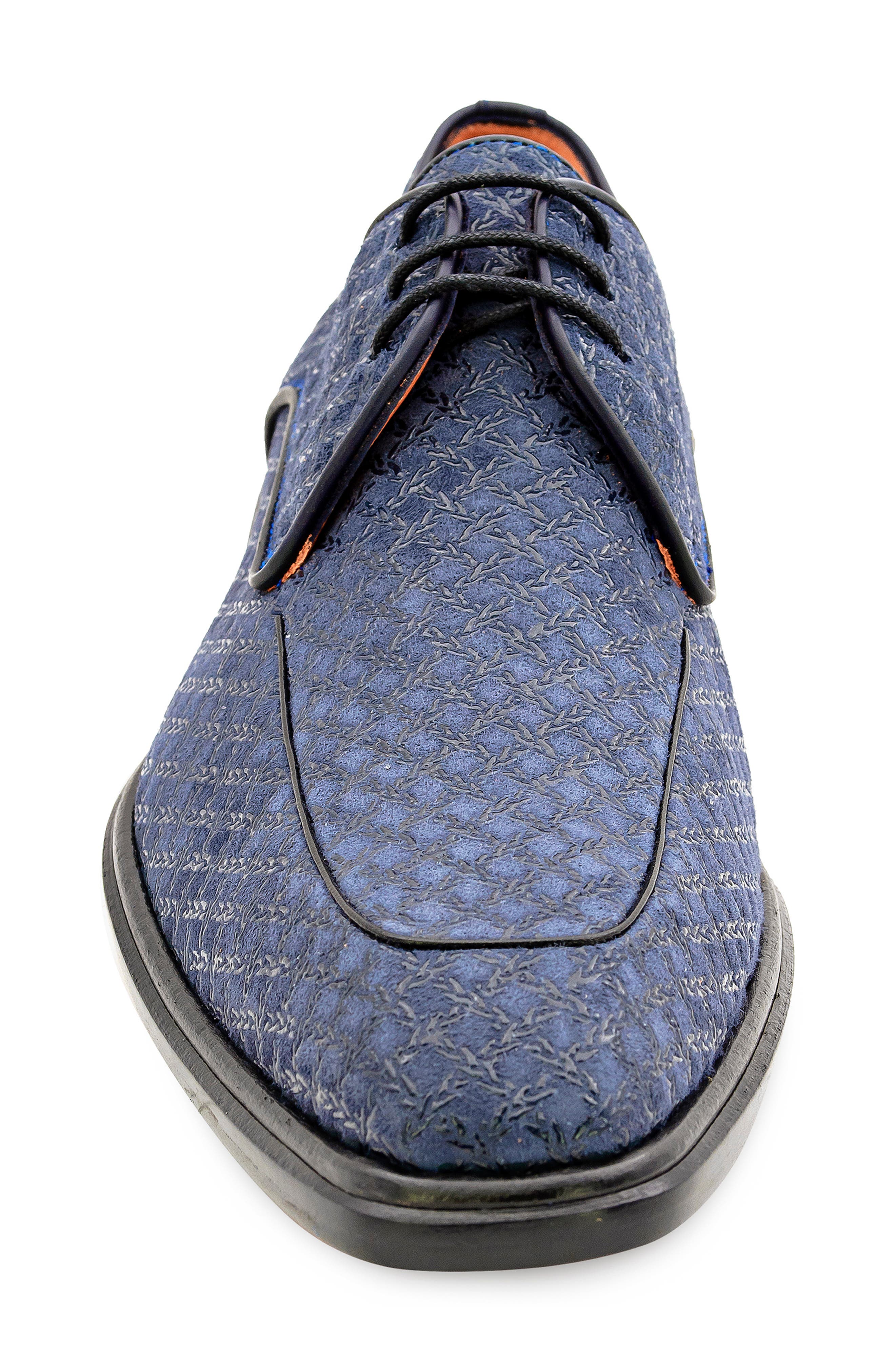 Embossed Derby, Alternate, color, BLUE