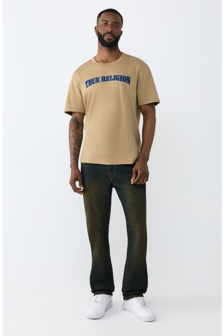 Denim Appliqué Graphic T-Shirt, Alternate, color, TRAVERTINE