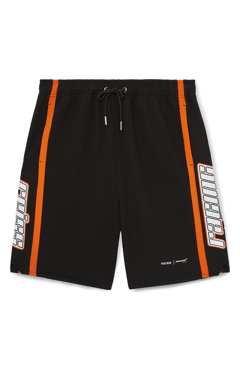 Reiss x McLaren Ride Side Stripe Drawstring Shorts, Alternate, color, Black