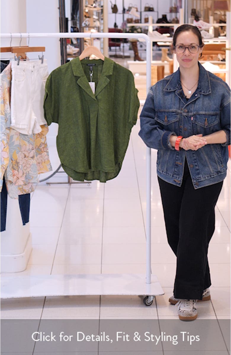 Notch Collar Organic Linen Top, sales video thumbnail