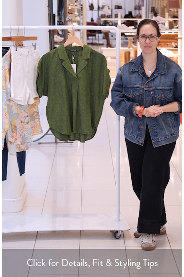 Notch Collar Organic Linen Top video