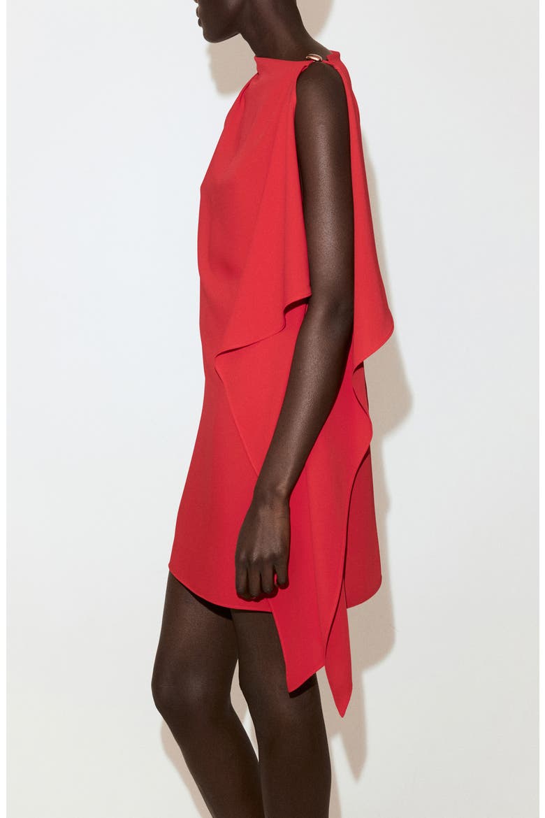 Asymmetrical Neck Dress, Alternate, color, RED