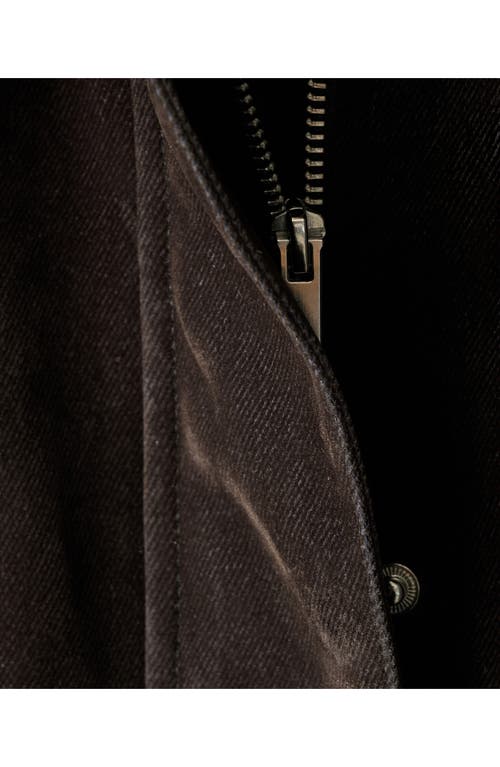 Mango Velvet Finish Coat With Removable Faux-fur Collar In Brown