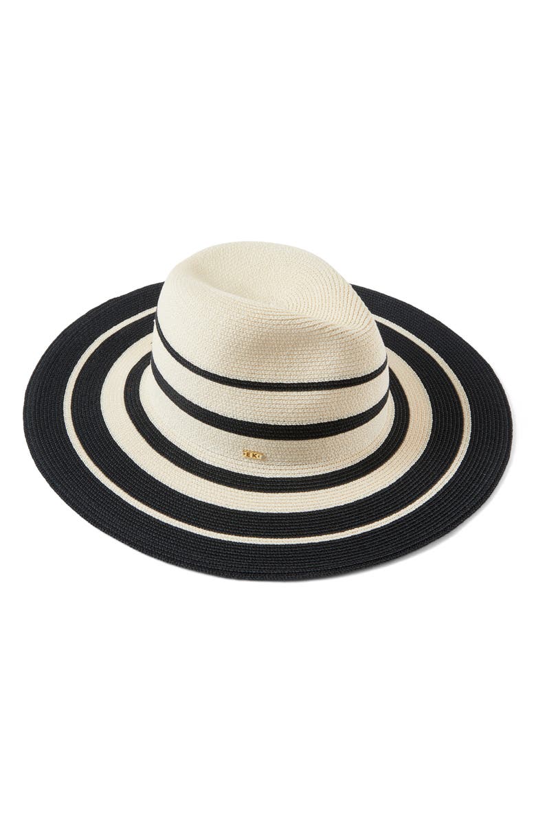 Eugenia Kim Emmanuelle Wide Brim Packable Straw Fedora, Main, color, 