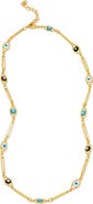 SAVVY CIE JEWELS Evil Eye Bar Chain Necklace