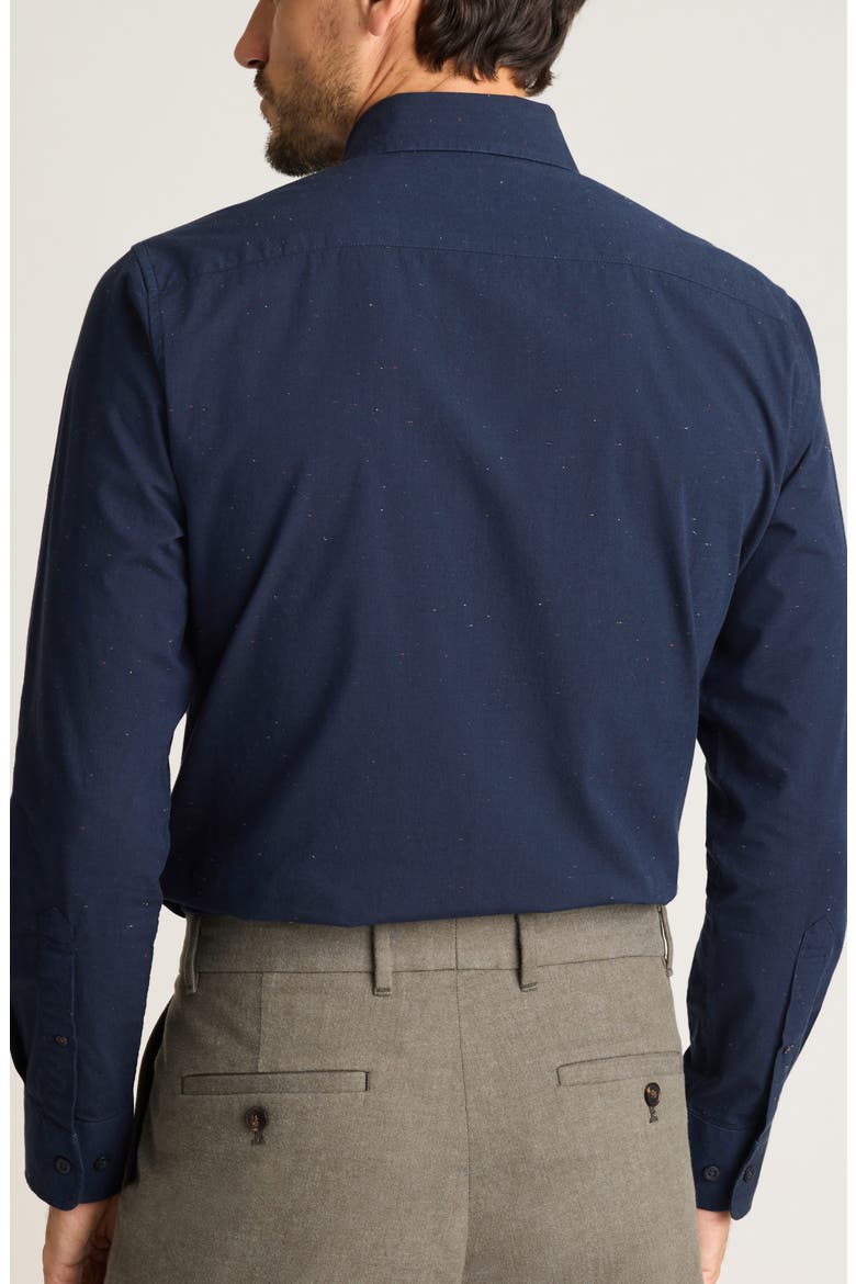 Everyday Slim Fit Cotton Button-Down Oxford Shirt, Alternate, color, NAVY TWEED