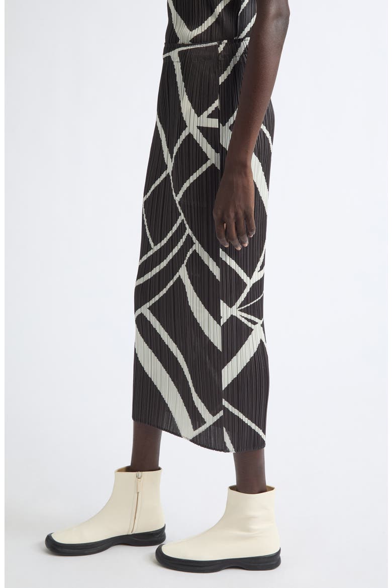 Fold Line Pleated Midi Skirt, Alternate, color, CHARCOAL