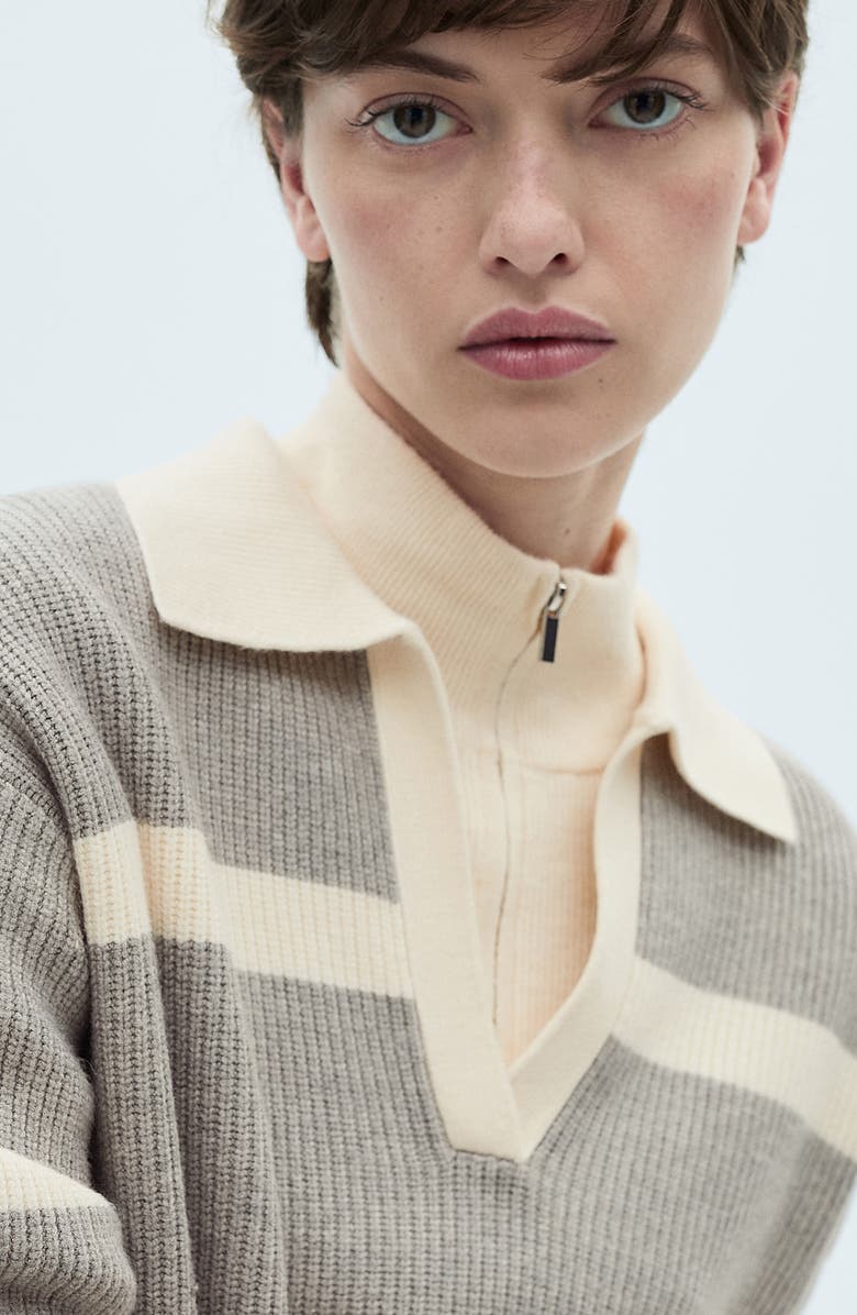 MANGO Johnny Collar Polo Sweater, Alternate, color, 