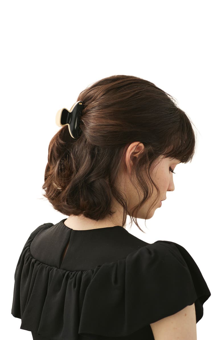 Alexandre de Paris Tenderly acetate hair clip, Alternate, color, Black
