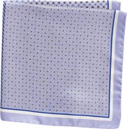 Eton Geometric Print Silk Pocket Square