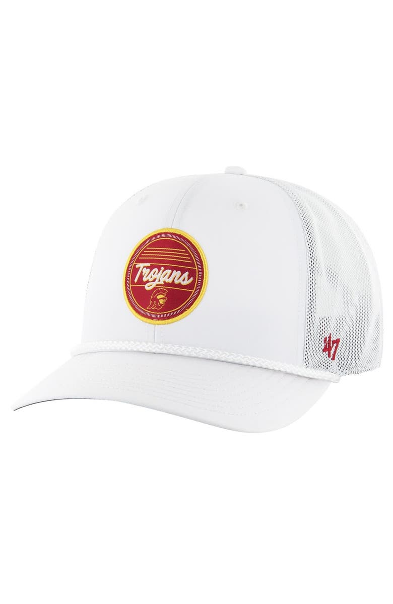 '47 Men's '47 White USC Trojans Fairway Trucker Adjustable Hat, Main, color, 