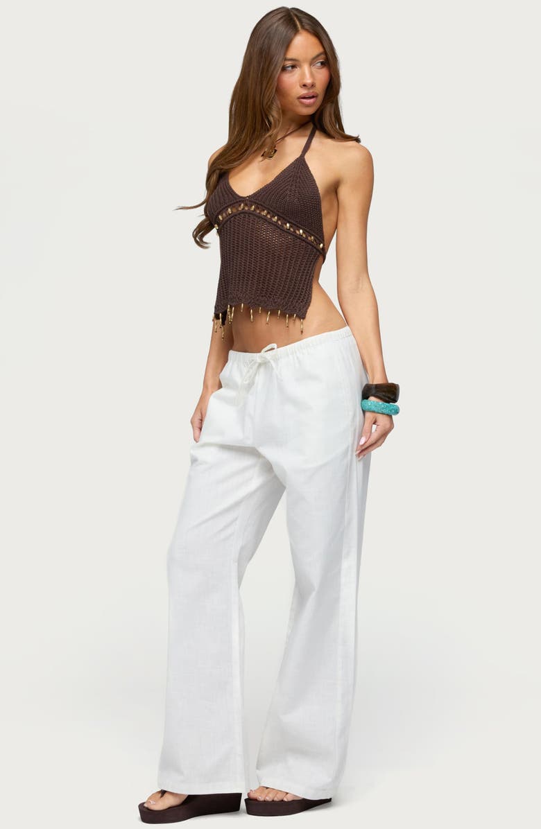 EDIKTED Jenn Beaded Open Stitch Halter Top, Alternate, color,