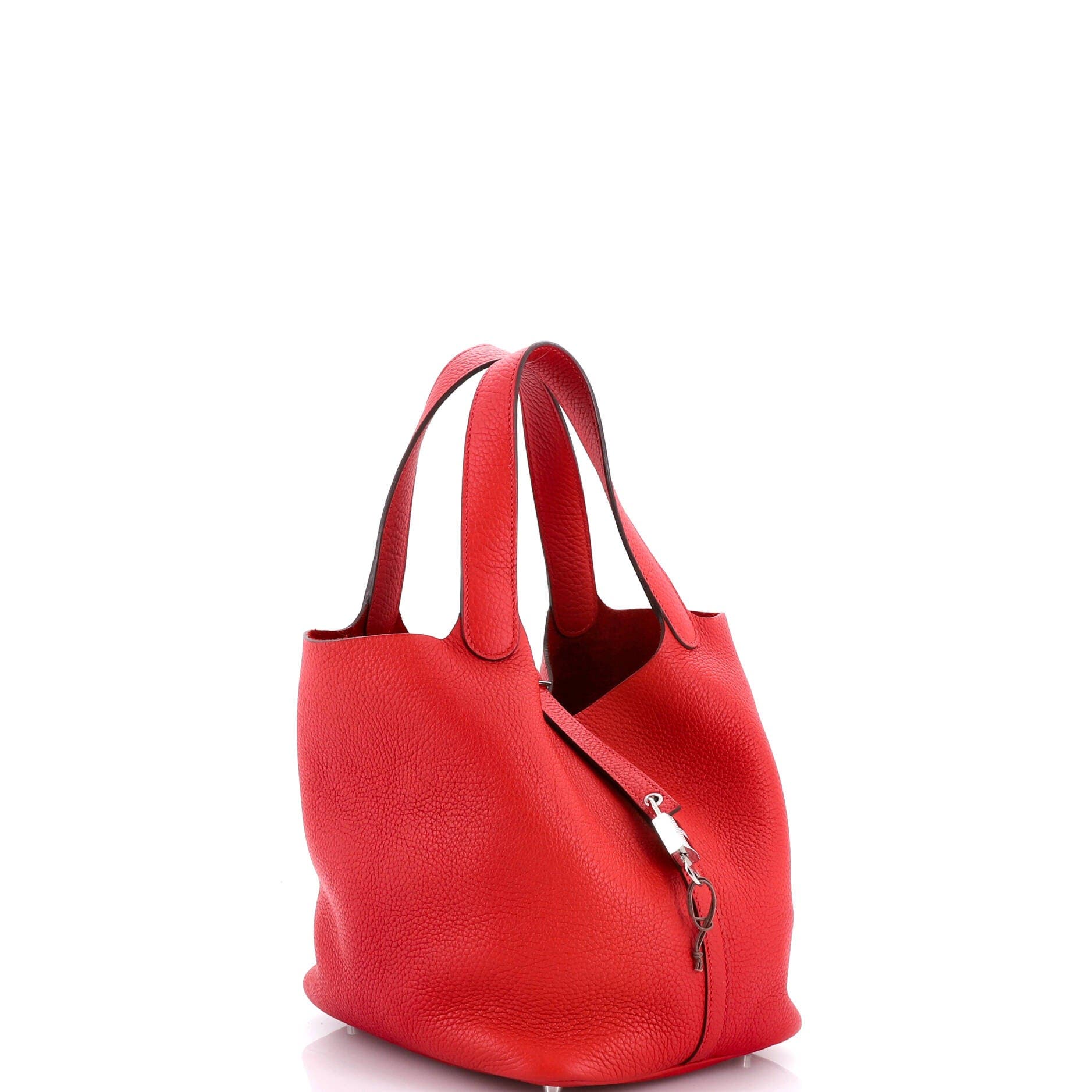 Pre-Owned Hermes Picotin Lock Bag Clemence MM, Alternate, color, Rouge Casaque