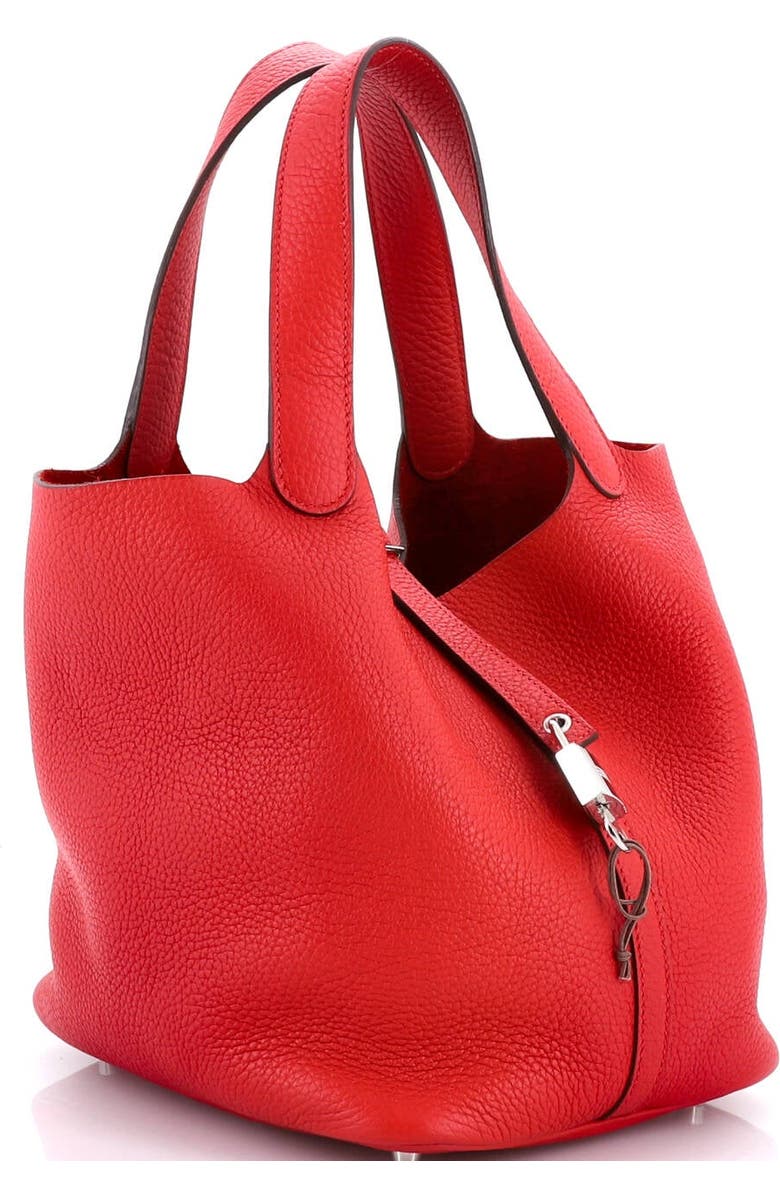 Pre-Owned Hermes Picotin Lock Bag Clemence MM, Alternate, color, Rouge Casaque