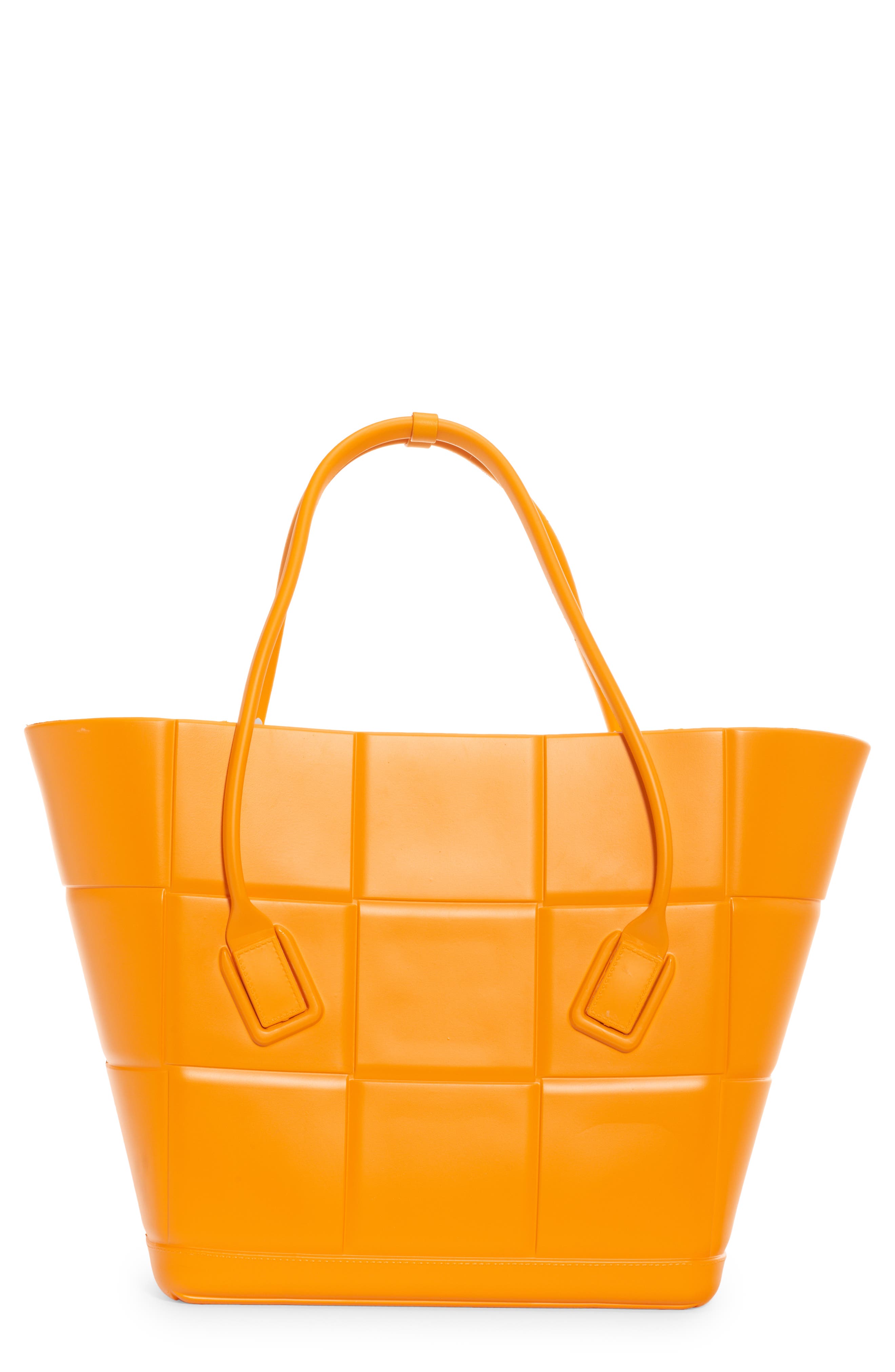 Mini Arco Embossed Rubber Tote, Main, color, TANGERINE