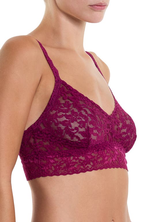 Hanky Panky V-neck Retro Lace Bralette In Brown