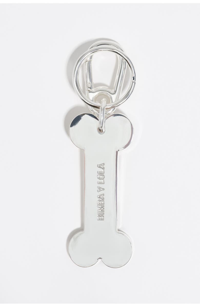Bimba y Lola Metal bone key ring, Alternate, color, Dark Silver