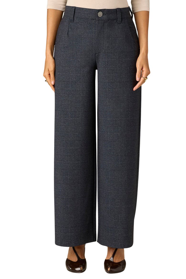 Whitney Skyrise Flat Front Wide Leg Pants, Main, color, NAVY