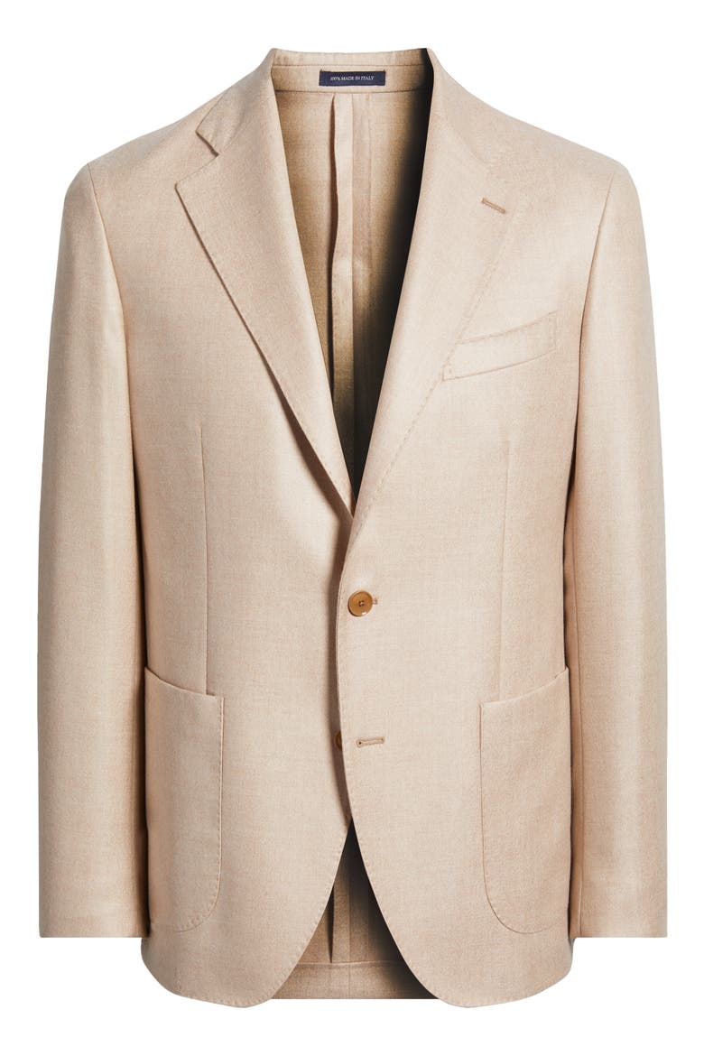 Travisio Tan Wrinkle Resistant Cashmere Sport Coat, Alternate, color, DK BEIGE 1