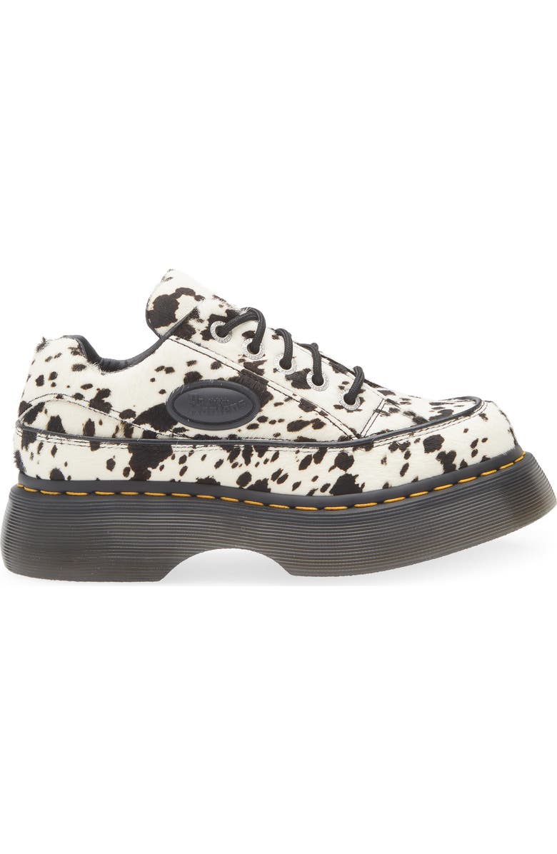 Dr. Martens Buzz 5i Genuine Calf Hair Platform Oxford, Alternate, color, Cream And Black Calf Hair