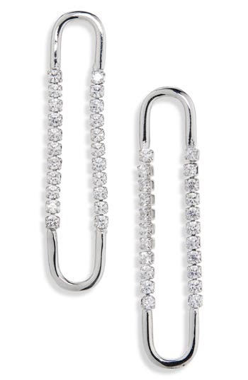 Nordstrom Rack Cz Chain Drop Earrings In Clear- Silver