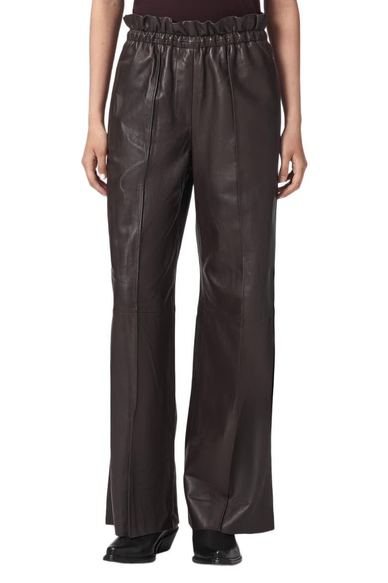 Fran Leather Trousers, Main, color, BITTER BROWN